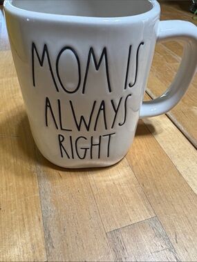Rae Dunn White "Mom Is Always Right" Ceramic Coffee Mug